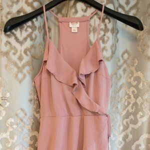 Mossimo Supply Co. Faux Wrap Ruffle Mini Dress in Cherry Stone, Sz Sm